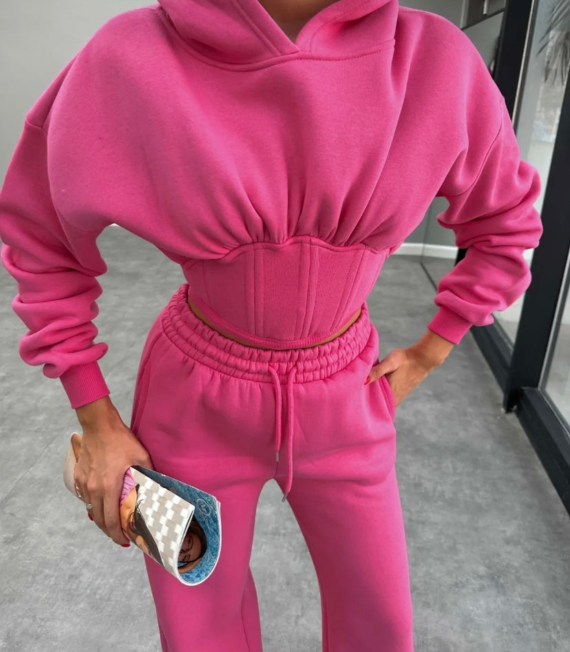 Long Sleeve Corset & Sweatpants Set