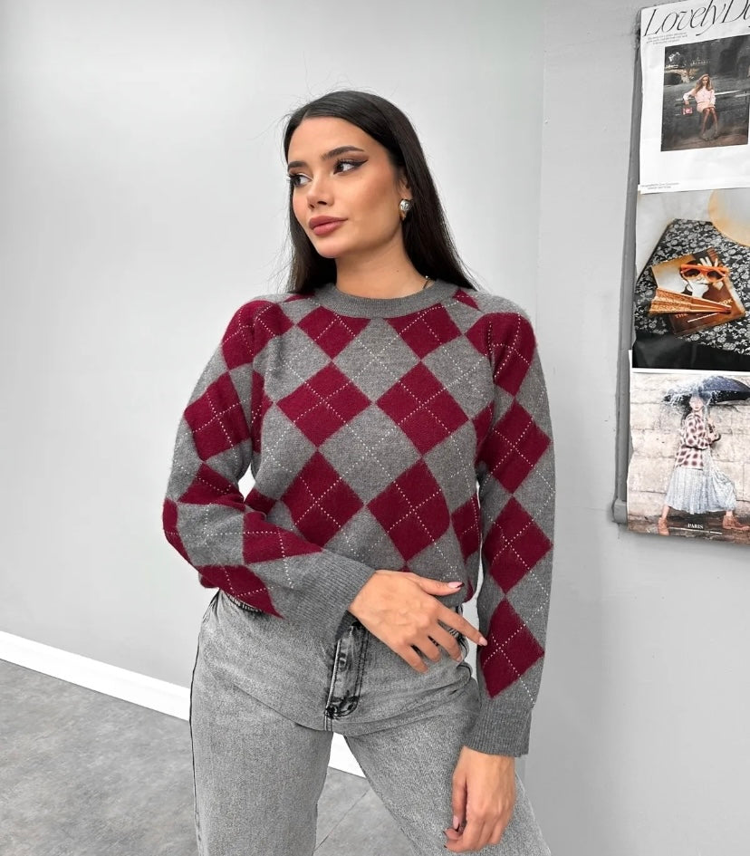 Square Pattern Sweater