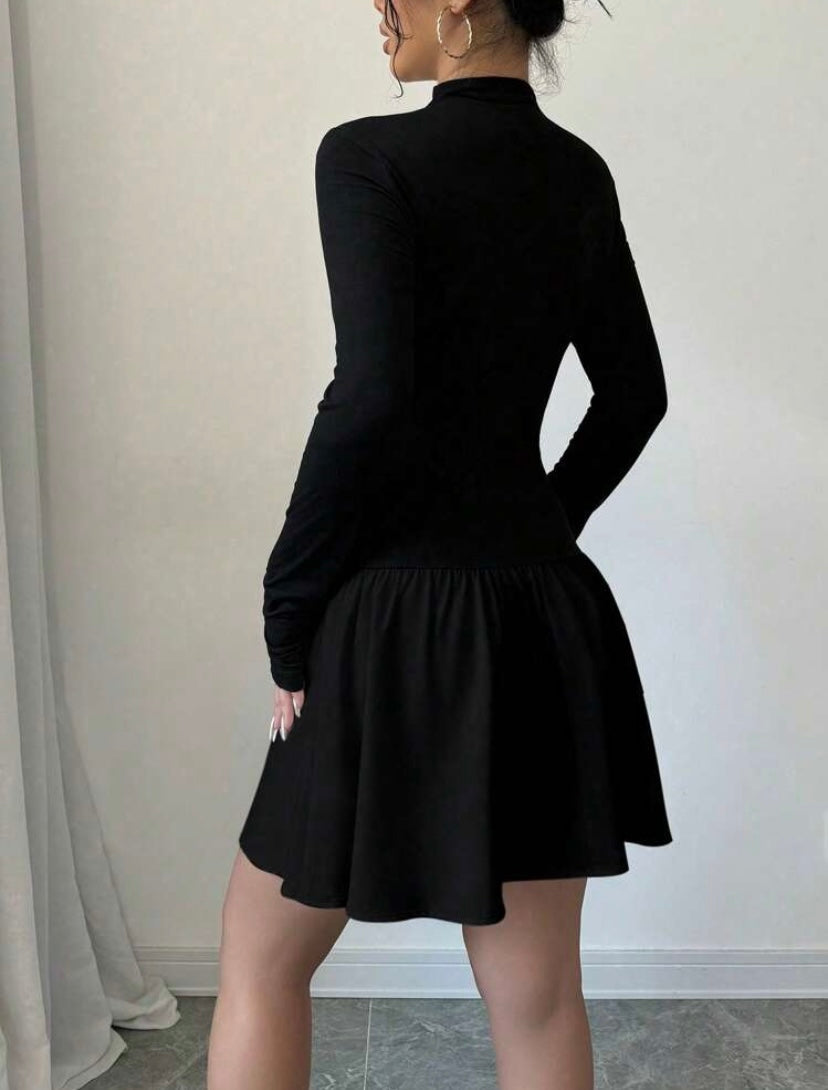 Long Sleeve Ruffle Mini Dress