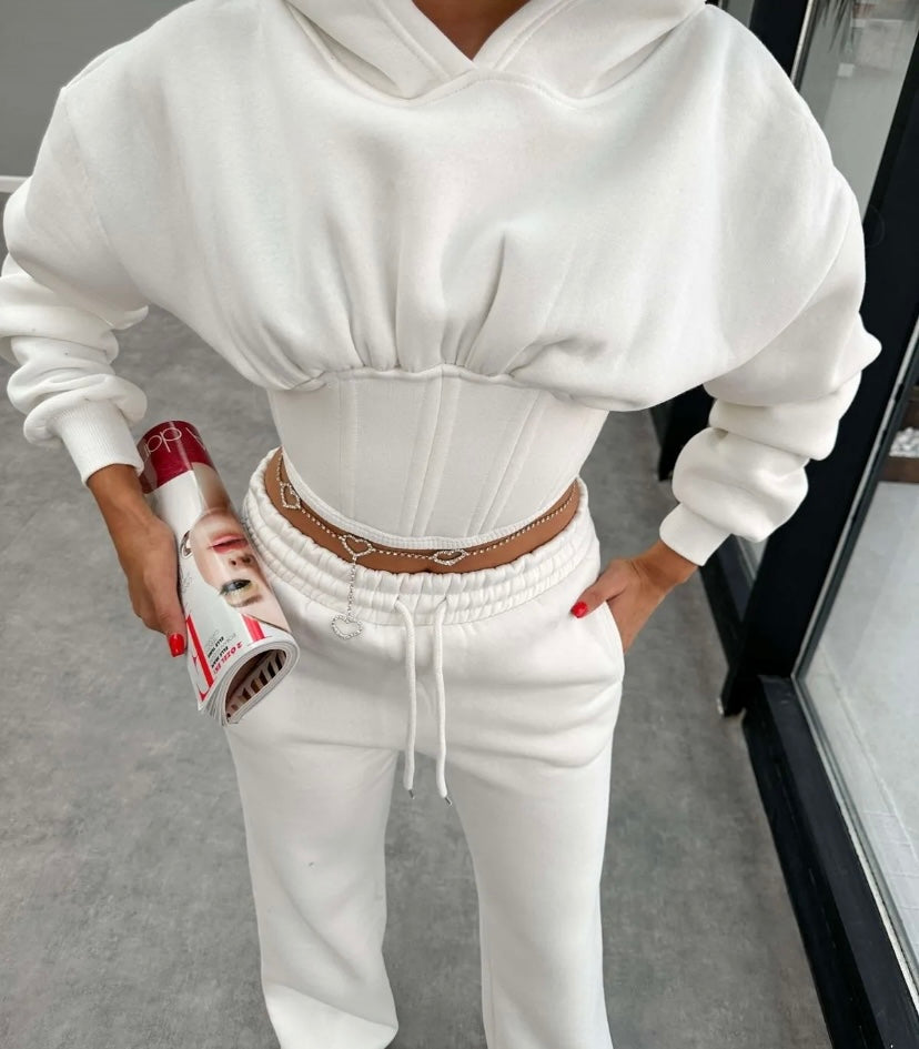 Long Sleeve Corset & Sweatpants Set