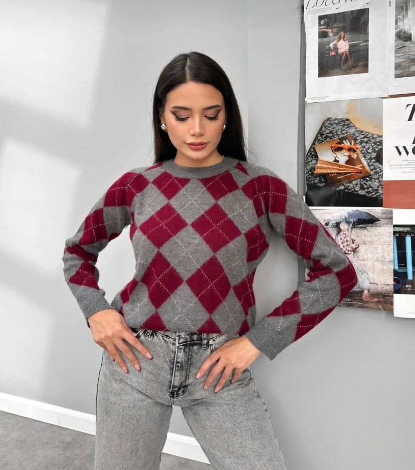 Square Pattern Sweater