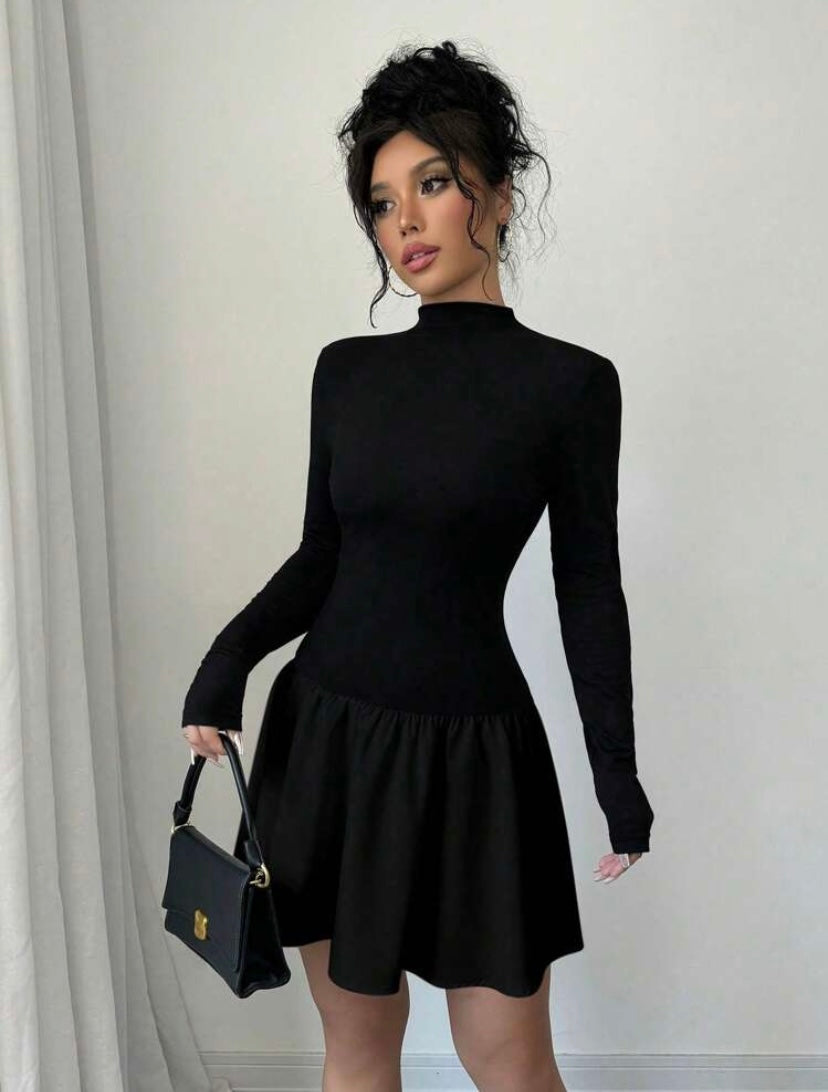 Long Sleeve Ruffle Mini Dress